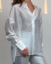 Camicia semitrasparente strass